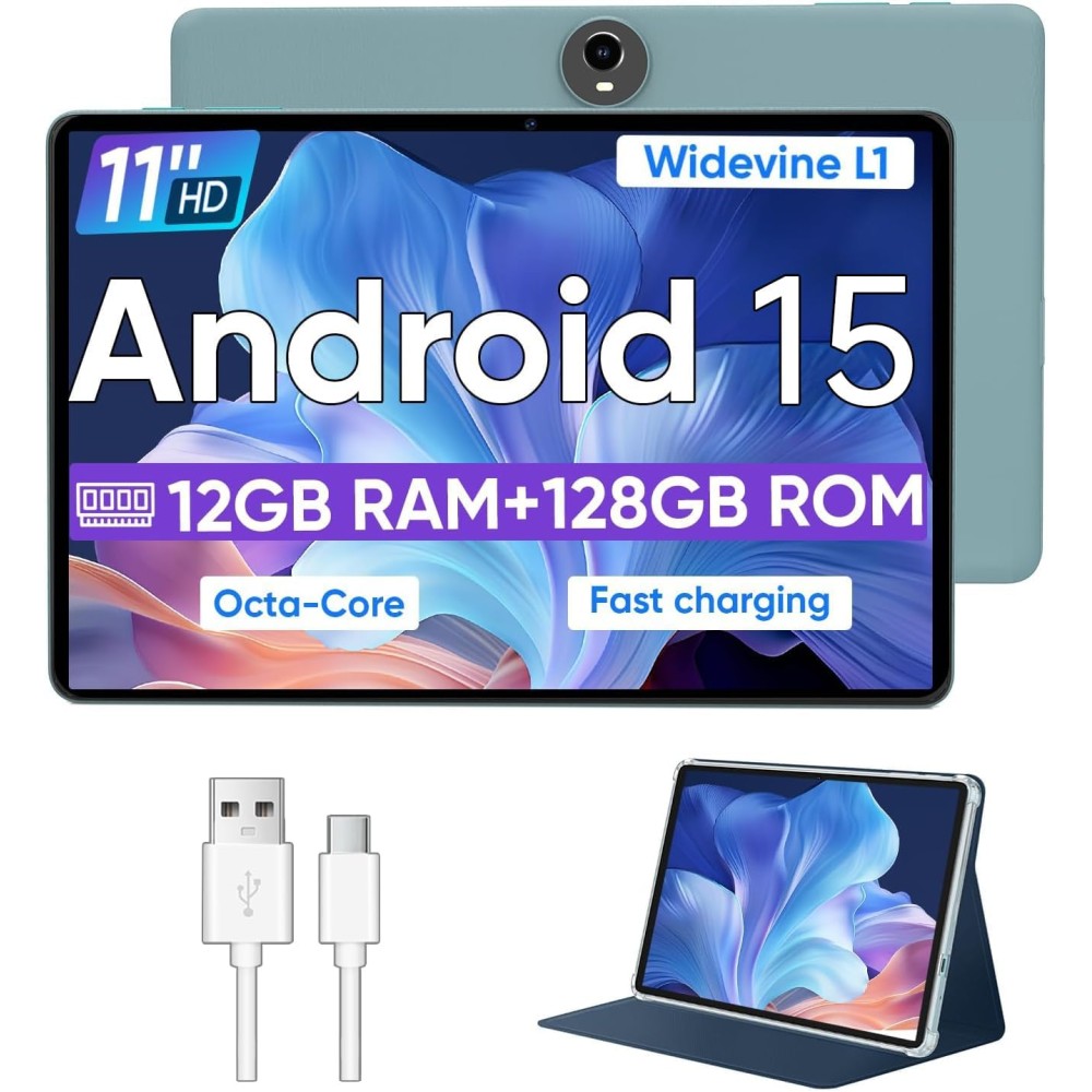 Android 15 Tablet,11 Inch Tablets with Octa Core Processor, 12GB
